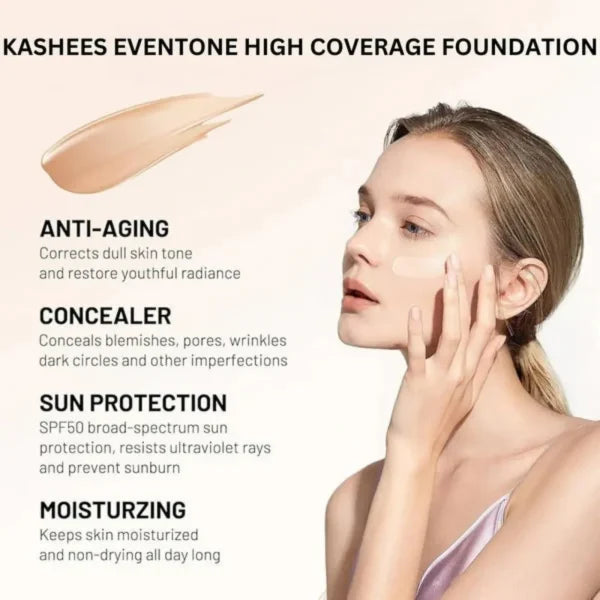 Full Coverage Matte Creamy Foundation For Flawless Skin – Lightweight, Long-lasting (24h) Makeup Base For All Skin Types