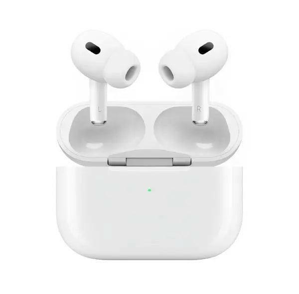 Noise-cancelling AirPods Pro 2nd Generation in white with charging case for immersive listening