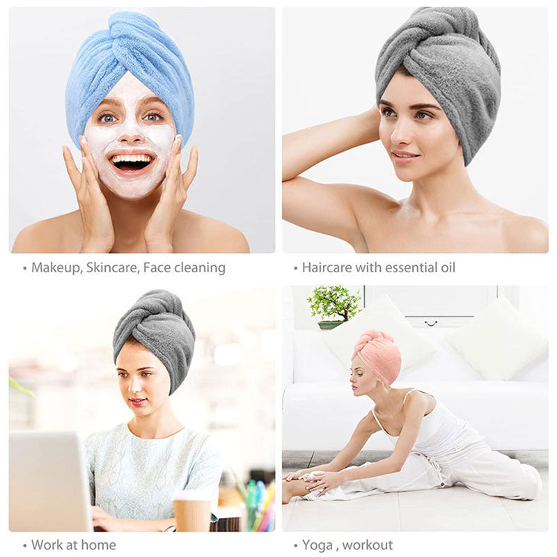 Quick Hair Dry Velvet Bath Towel Cap – Random Color